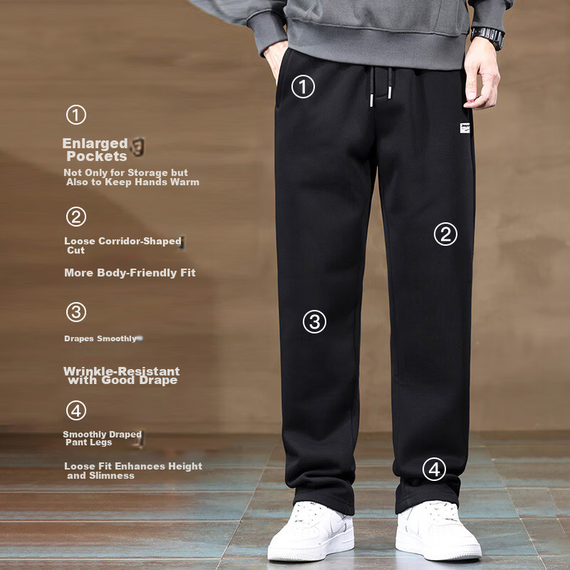 JEEP SPIRIT Ice Silk Pants for Men, Summer Quick-Dry Sports Trousers, Breathable Pants, Outdoor Straight-Leg Casual Pants for Men, Black XL 3