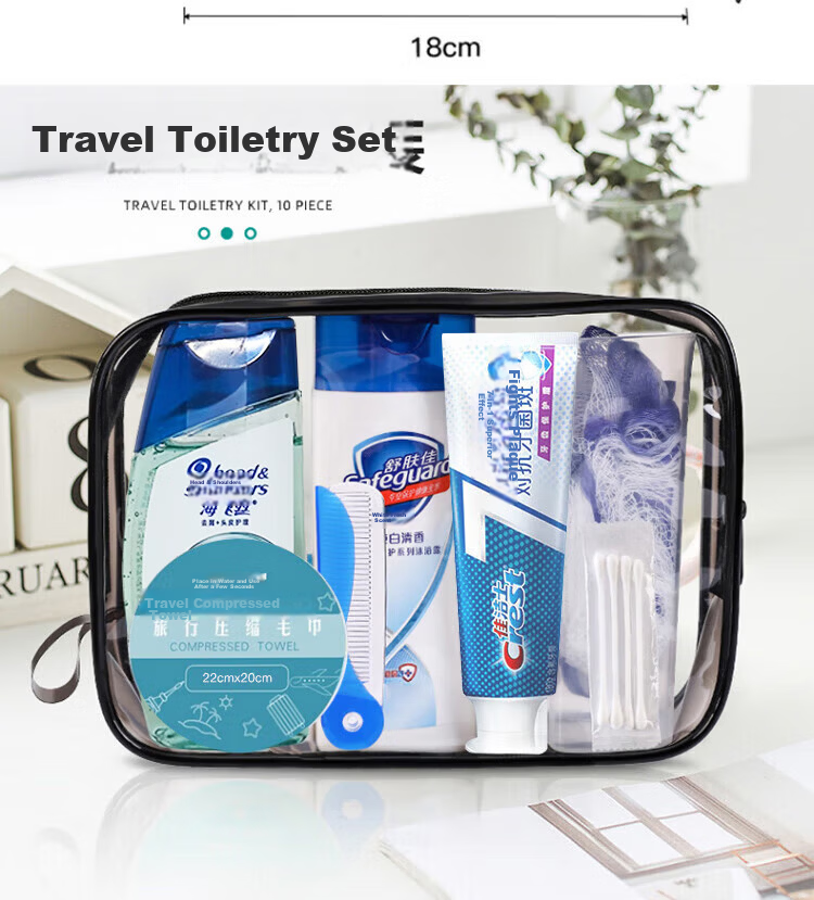 JAJALIN Travel Toiletry Set 10-Piece Shampoo, Body Wash, Toothbrush Cup, Travel Essentials Storage Bag for Men and Women 11