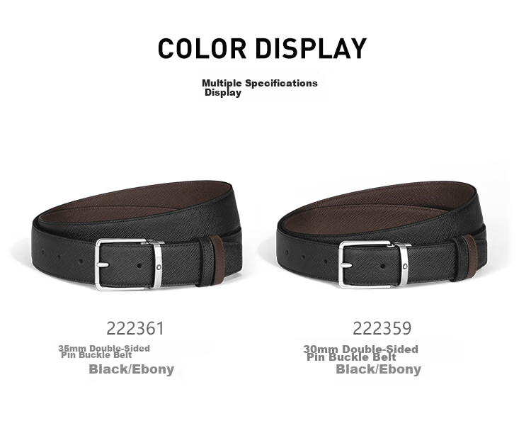 MONTBLANC Rectangular Pin Buckle Reversible Belt Black/Ebony 30mm 222359 [Men's Gift] 3