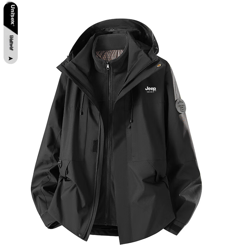 JEEP SPIRIT 2025 New Men's Outdoor Three-Protection Graphene Warm Jacket 26188 Moonlight Blue XL 19