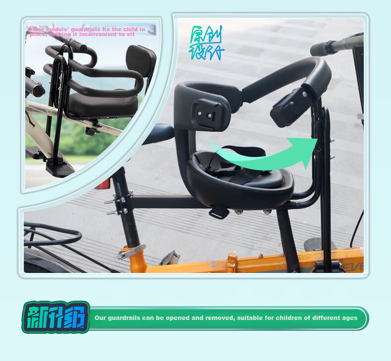 Osagie C11 Front-Mounted Child Safety Seat for Mountain Bikes, Folding Bicycles, And Pets 4