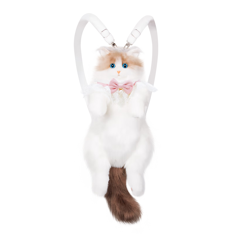 Chongker Pet Cat Plush Backpack Realistic Doll Plush Toy Comfort Gift for Girls Birthday Present