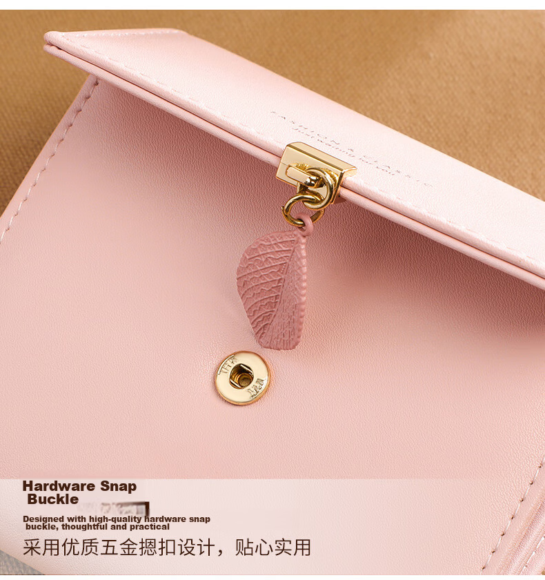 Viney Genuine Leather Women's Short Folding Wallet Multi-Card Holder Luxury Multifunctional Large Capacity Student Coin Purse 20
