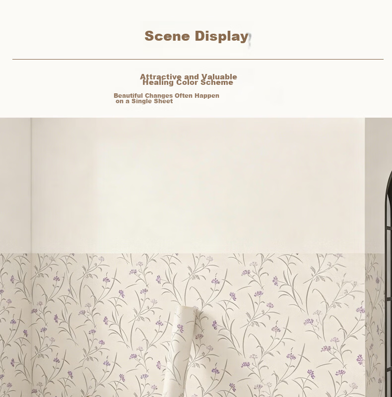Ouma Self-Adhesive Waterproof Wall Sticker, 60cm X 3m, Peony Pattern, for Covering Ugly Walls, Renovation Stickers for Student Dormitory And Bedroom 13