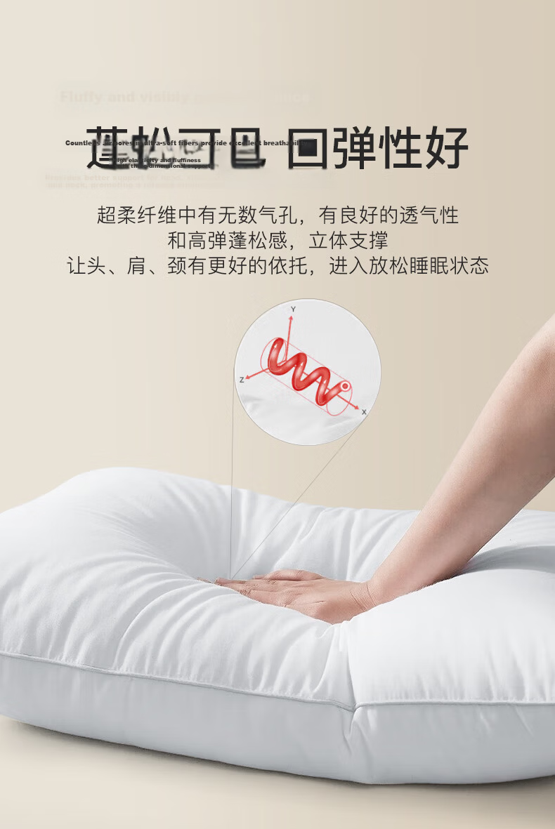 CROWN Pure Cotton Cervical Pillow Neck Support Deep Sleep Pillow for Men and Women Non-Collapsing Hotel Body Pillow Core Pair (2 Pack) 4