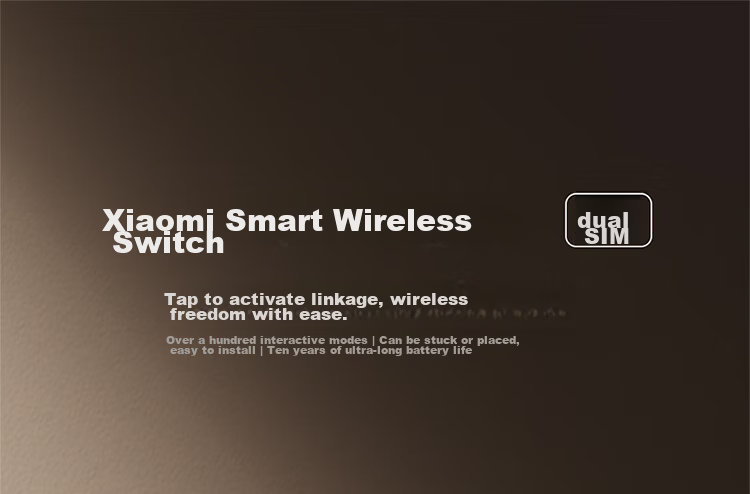 MI Smart Wireless Switch (Double) Deep Space Gray Mijia Wireless Dual Control Panel Remote Switch No Wiring Required 1