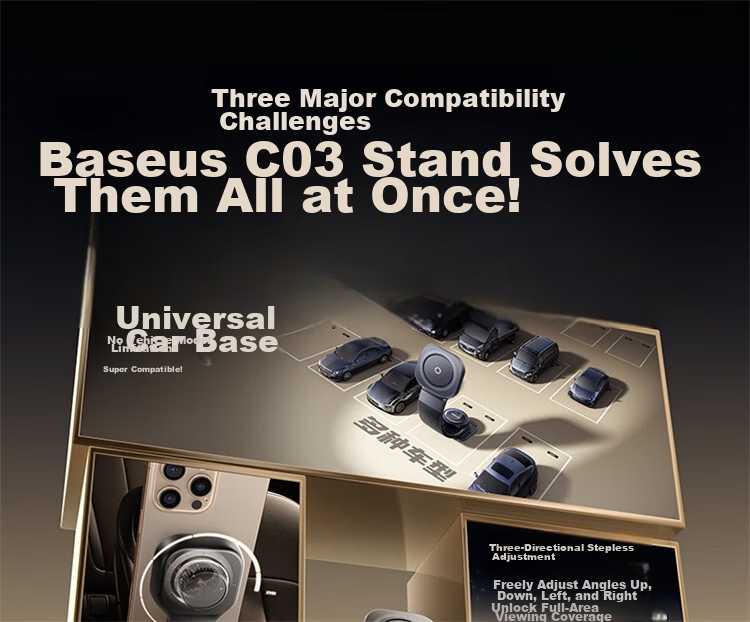 BASEUS C03 Car Phone Holder MagSafe Magnetic Car Dashboard Mount Adjustable Magnetic Universal for All Car Models 5