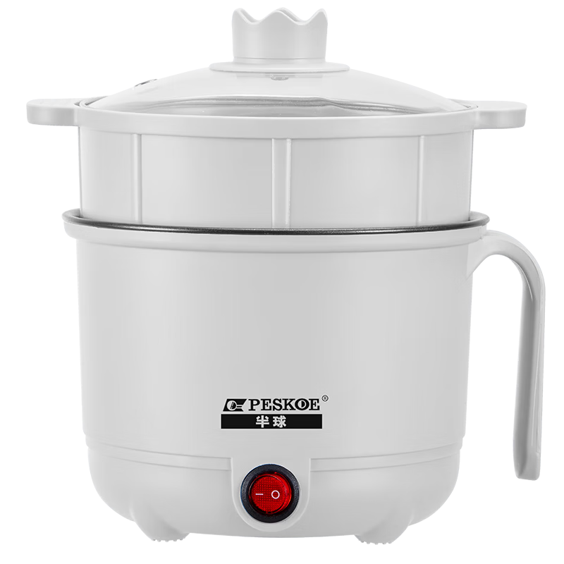PESKOE Mini Electric Cooker Multifunctional 1-2 Person Student Dormitory Small Pot Noodle Electric Hot Pot Instant Noodle Cooker MW-DB615