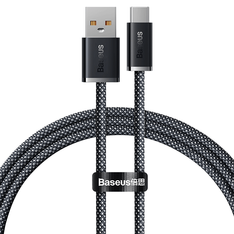 Baseus Type-C 6A Data Cable for Huawei Honor Super Fast Charging 100W/66W WPura70/Mate70/60Pro+ Xiaomi Android Car Charger 1m White