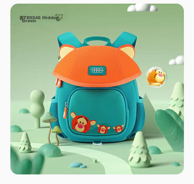 Disney Kindergarten Backpack for Boys and Girls, Cute Preschool Small Double Shoulder Bag with Anti-Lost Feature, Model ST80246 Red Yellow 15