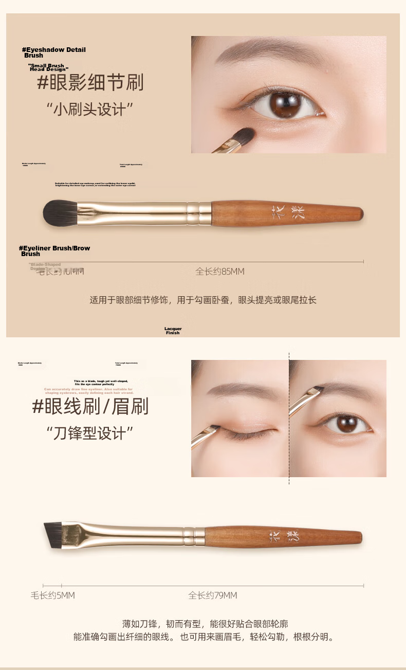 Huayang Portable Brush Set with 5 Multifunctional Brushes for Eyeshadow, Nose Shadow, Blush, And Cosmetics - Perfect for May Day Outings 19