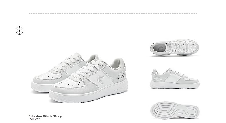 QIAODAN Men's Sneakers, Skateboard Shoes, Sports Shoes, Leather Upper, Air Force One Style, Casual Versatile Thick-Soled Height-Increasing White Shoes 19