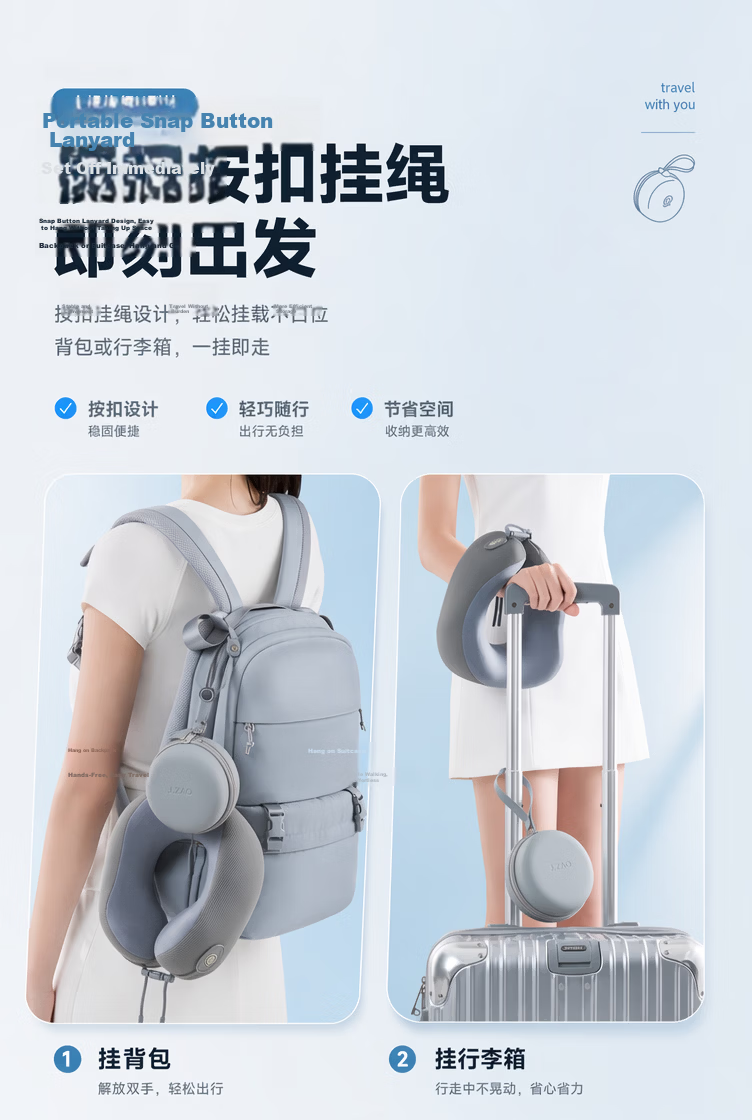 JD Jingzao Small Snail Travel Pillow Aerospace Memory Foam U-Shaped Neck Pillow Portable Storage Design 5
