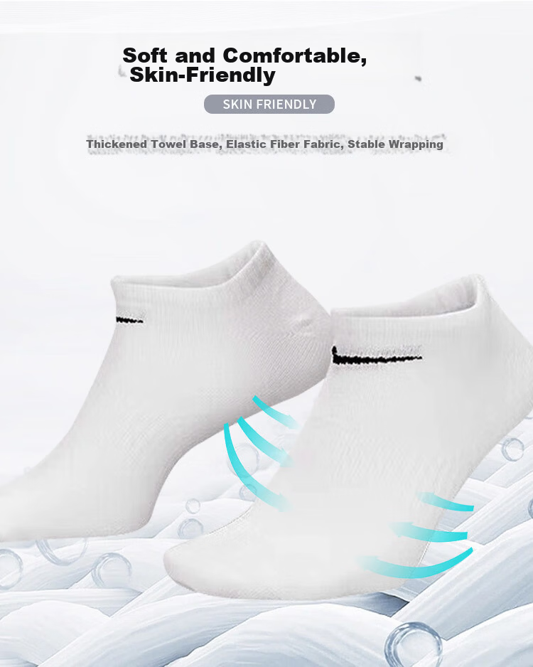 NIKE Men's Socks, Three-Pack, Boat Socks, Casual Socks, Athletic Socks, Basketball Socks, White Socks, SX7678-100, Size M 4