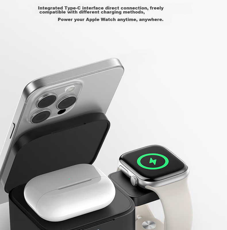 Baseus MagSafe Magnetic Fast Charging 15W Foldable Wireless Charger Compatible with IPhone 17/16/15/14/13/12 Pro Max 5