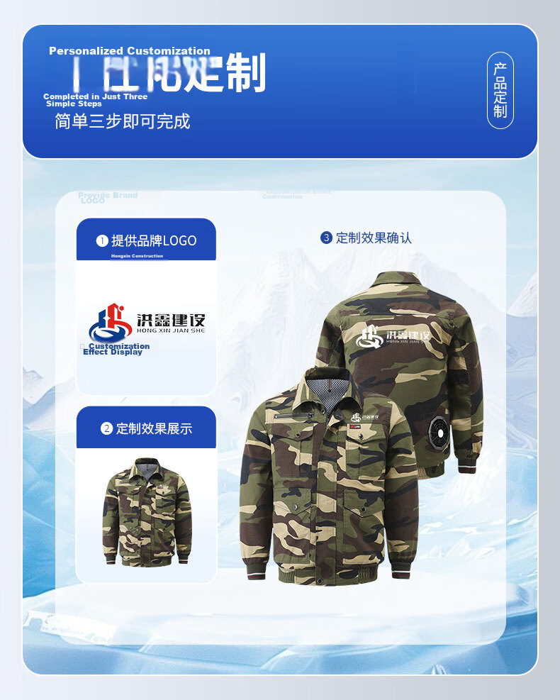 BOLOLANZHI Men's Air-Conditioned Jacket with Fan Summer Cotton Workwear Breathable Outdoor Fishing Cooling High-Temperature Operation Engineering Uniform Customizable 8