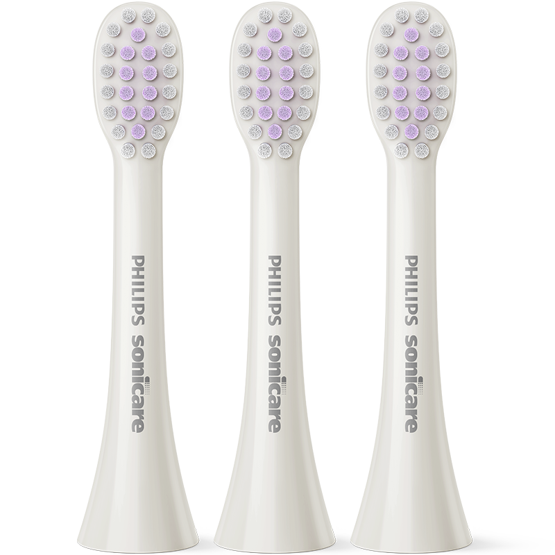 PHILIPS Electric Toothbrush Heads Original DuPont Bristles 3-Pack HX2013/02 White Cleaning Compatible with HX2491 HydroClean Series Gentle Series