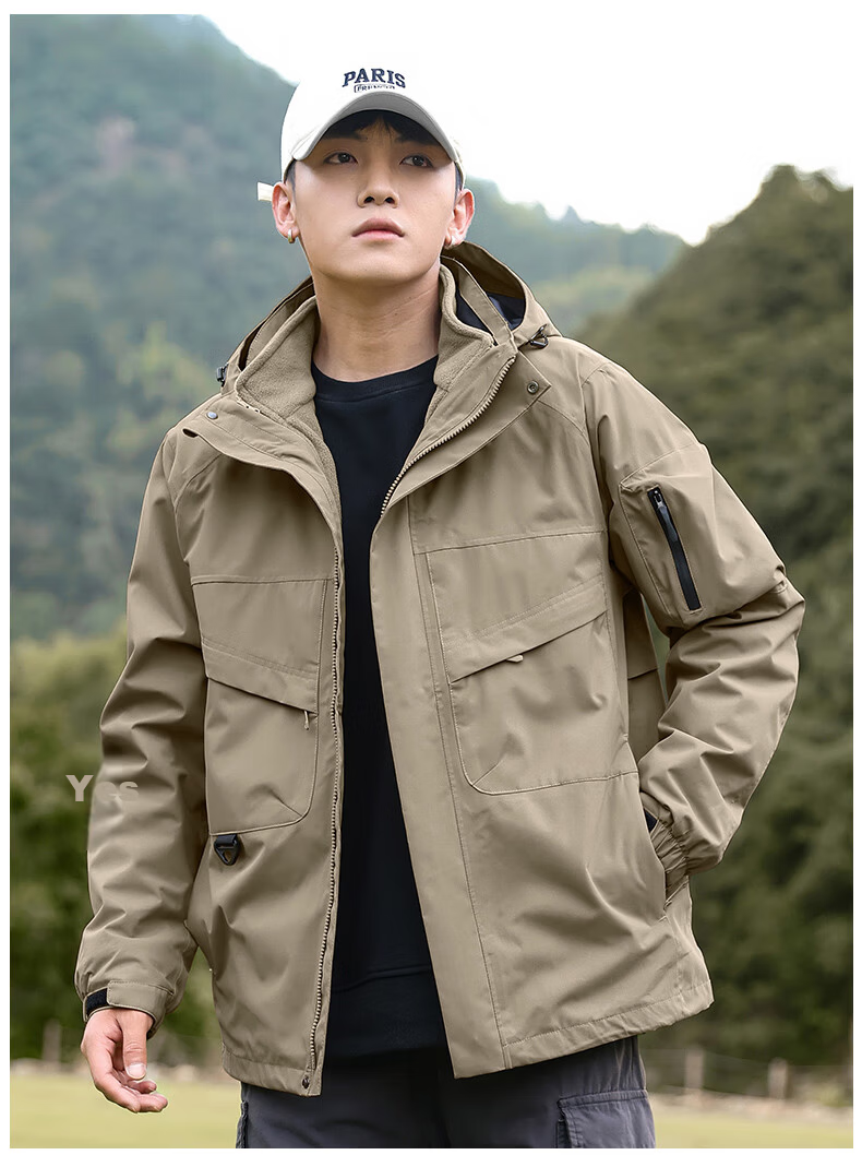 EASTERN CAMEL 3-in-1 Men's Spring Autumn Outdoor Sports Mountaineering Windproof Waterproof Jacket Coat 18