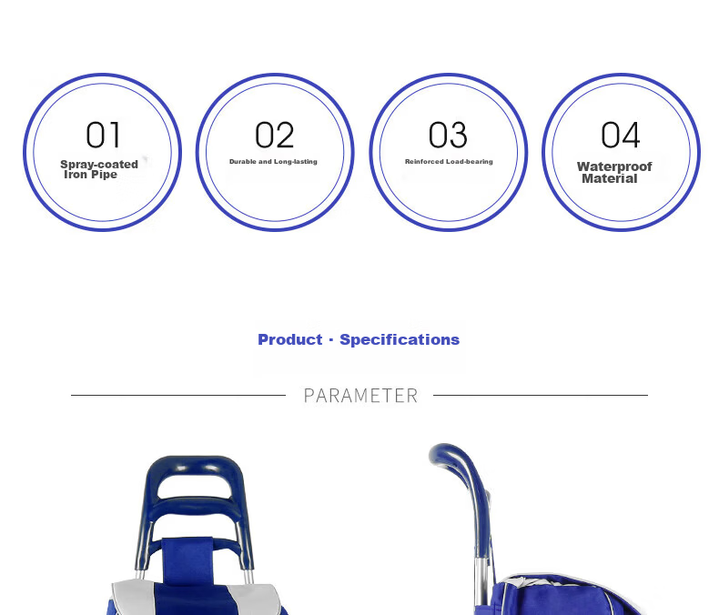 Paiying Shopping Cart, Foldable Hand-Pulled Trolley, Grocery Climbing Aid, Small Cart for Carrying Goods, Portable Pushcart, Annual Meeting Gift 3