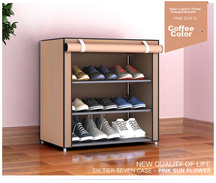 Shuranjia Simple Dustproof Multi-Layer Shoe Rack Storage Cabinet Small Shoe Rack for Rental Dormitory Entrance 7
