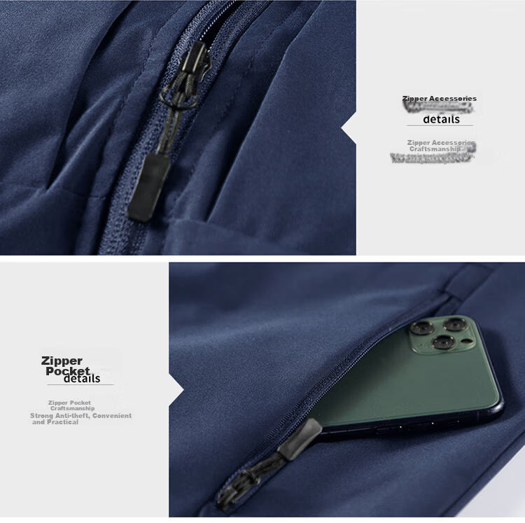 JEEP SPIRIT Men's Outdoor Casual Quick-Dry Vest Blue 3XL Autumn Breathable Simple Stand Collar Photography Jacket 24