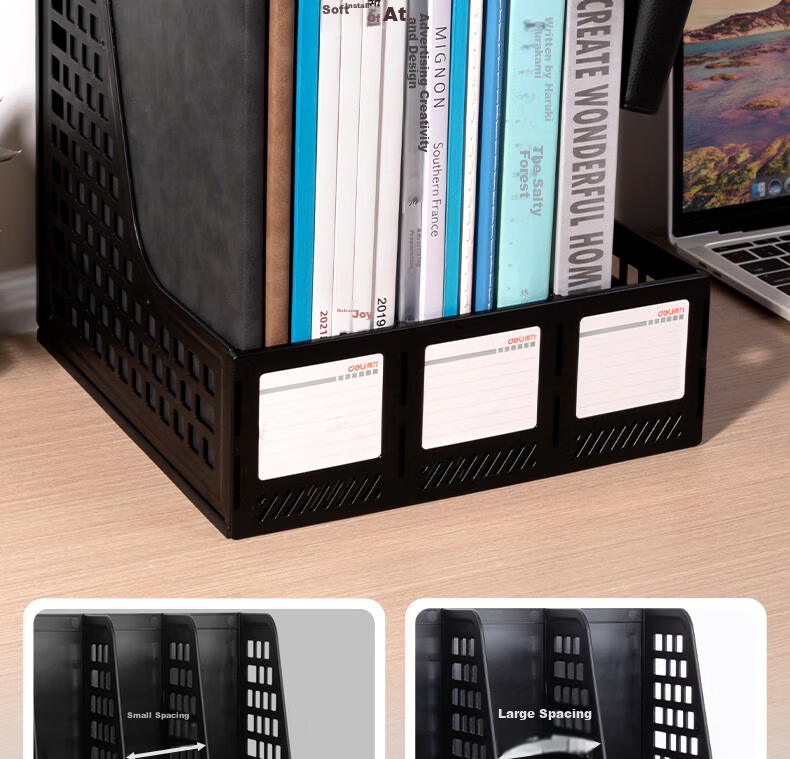 Deli 4-Tier Desktop File Organizer Document Holder Office Storage Rack Gray 6