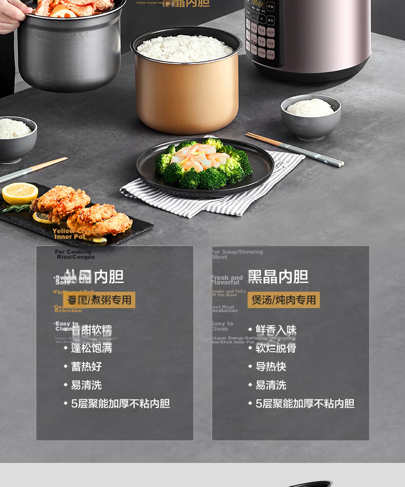 Midea 5L Deep Inner Pot Electric Pressure Cooker, Smart Reservation Multifunctional High-Pressure Rice Cooker for 4-6 People, Open-Lid Hot Pot, Soup, Stew, and Cooking MY-E523 23