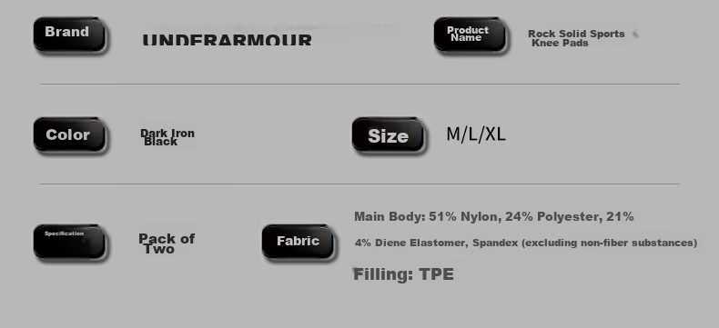 Under Armour Knee Pads, Sports Summer Basketball Running Meniscus Badminton Football Patella Hiking Knee Joint Protectors, Two Pieces 11