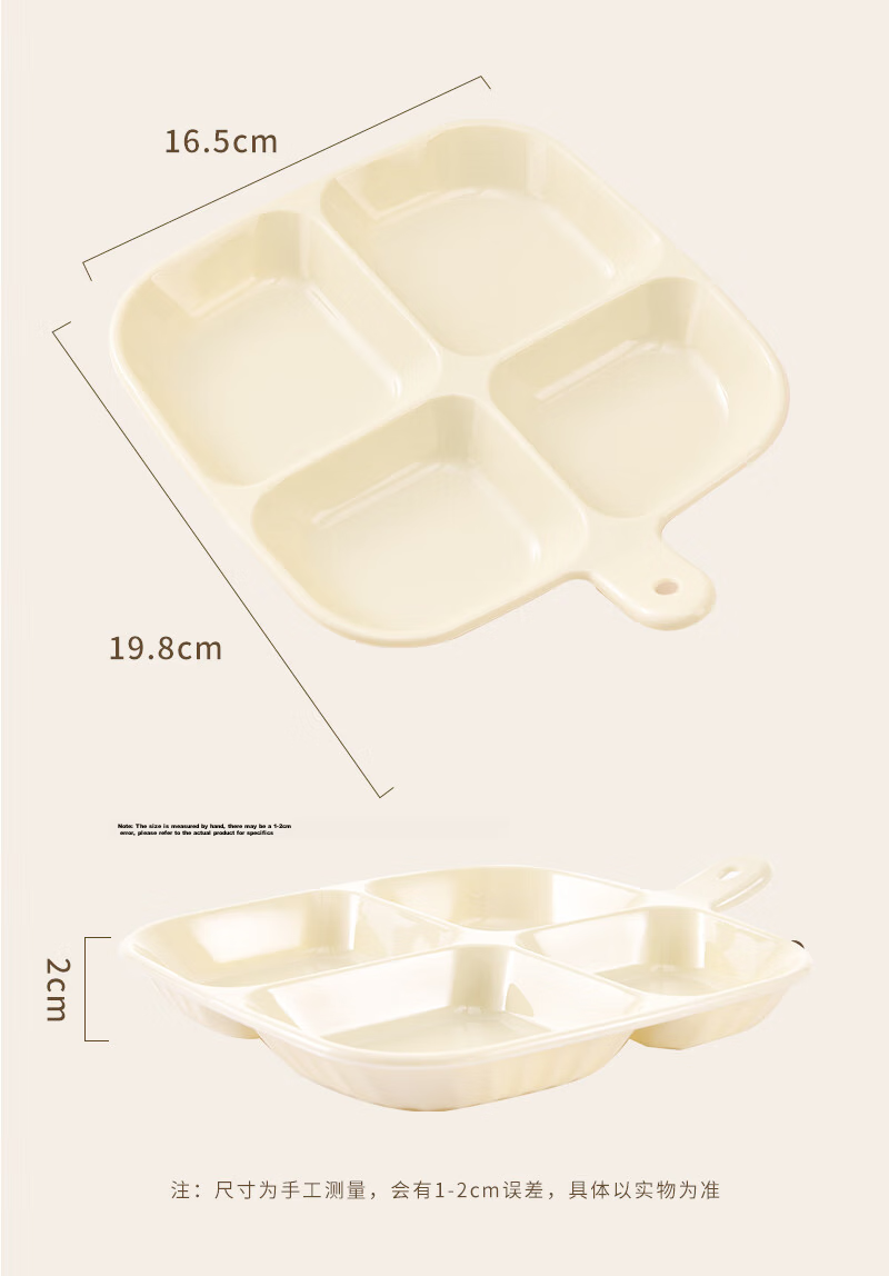 Baijie Household Divided Ingredient Tray for Chopped Scallions, Ginger, Garlic Storage, Bone Disposal, Vinegar Dish, and Prep Tray [2-Pack] 14