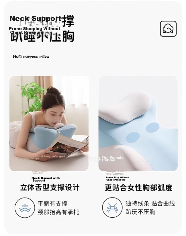 MINISO Multifunctional Memory Foam Pillow Core, Bed Prone Sleeping Pillow, Prone Pillow, Backrest Pillow, Specialized Phone Pillow for Use While Playing Games 16