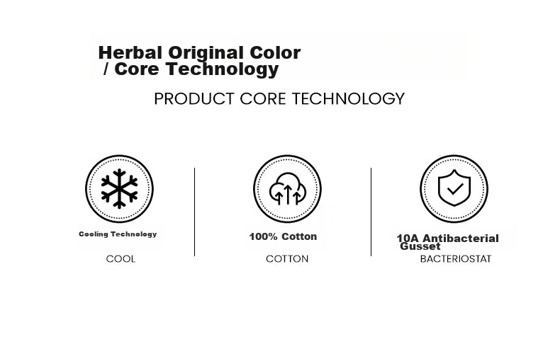 Herbal Original Color [Medical Grade] Girls' Underwear 10A Antibacterial Gusset Zero Additive Comfortable Jacquard Cotton Cool and Breathable 6