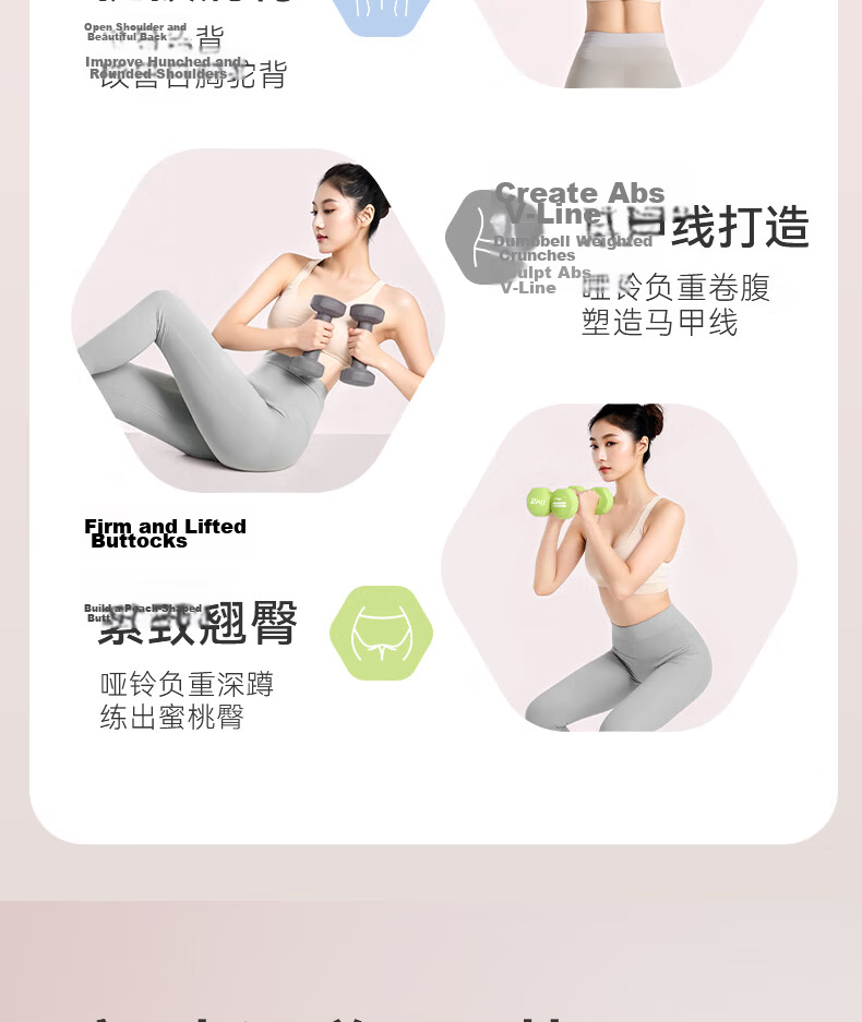 Li-Ning Color-Coated Dumbbells for Men And Women, Home Fitness Small Dumbbells, Ladies' Arm Shaping And Strength Training, 1.5kg*2 5