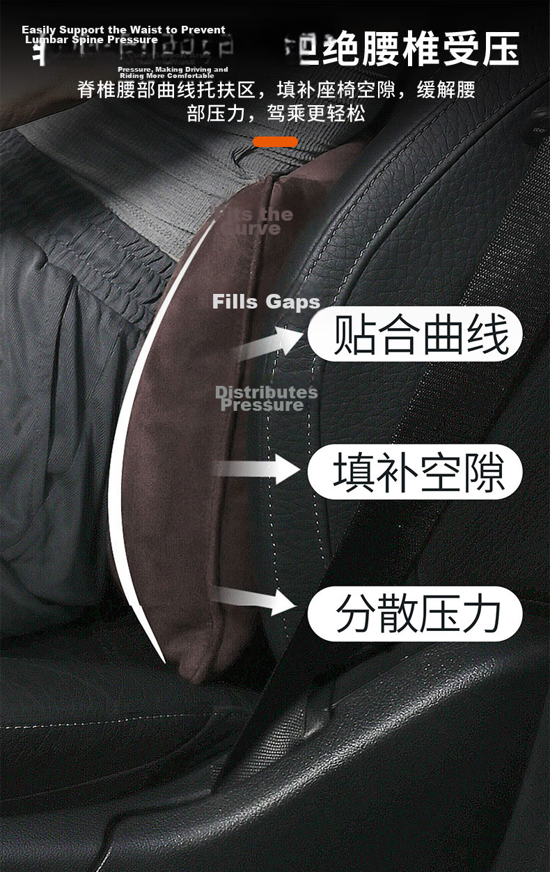 Zhunhang Car Lumbar Support Cushion, Car Headrest, Driver's Seat Back Support, Seat Cushion for Maybach And Mercedes-Benz 6
