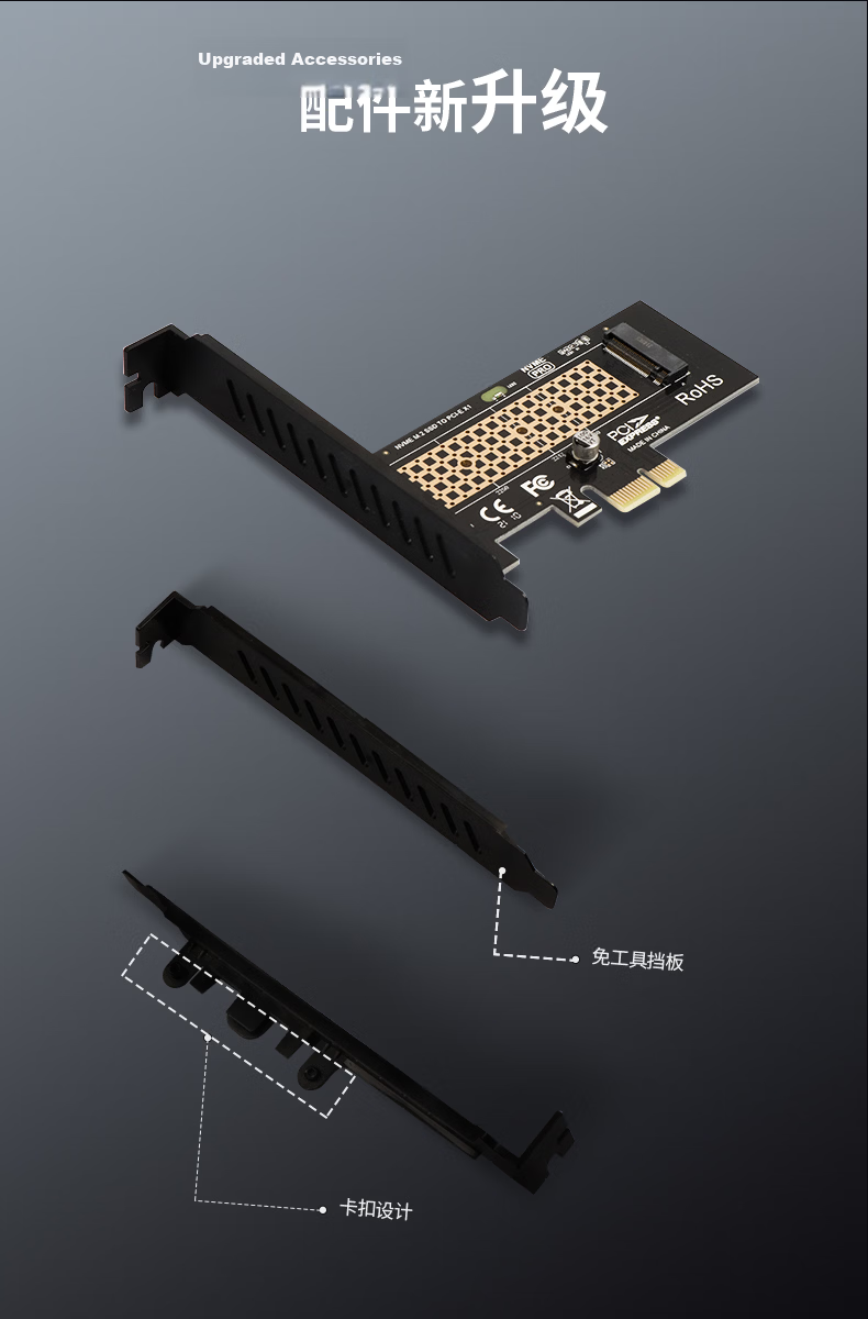 JEYI PCIe to M.2 Dual Slot Expansion Card 258Gbps High-Speed NVMe Adapter X8/X16 Compatible PCIe 5.0/4.0/3.0/2.0 with Powerful Cooler 2