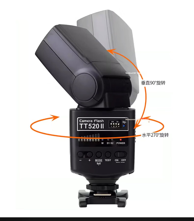 Godox TT520II Hot Shoe Camera Flash Compatible with Canon Nikon Sony Cameras Off-Camera Flash Universal Model (with Trigger) 9