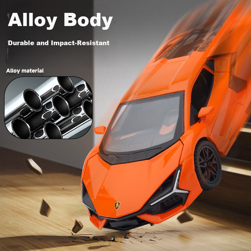 Chiyuchewan Racing Car Toy, Lamborghini New Bull Alloy Realistic Car Model, Toy Car Model, Gift for Boys 4