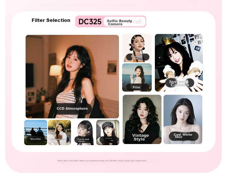 SONGDIAN Camera Student HD Travel Alternative CCD Upload to Phone Video Recording Selfie Vlog Compact Camera DC325 White 64GB Memory 9