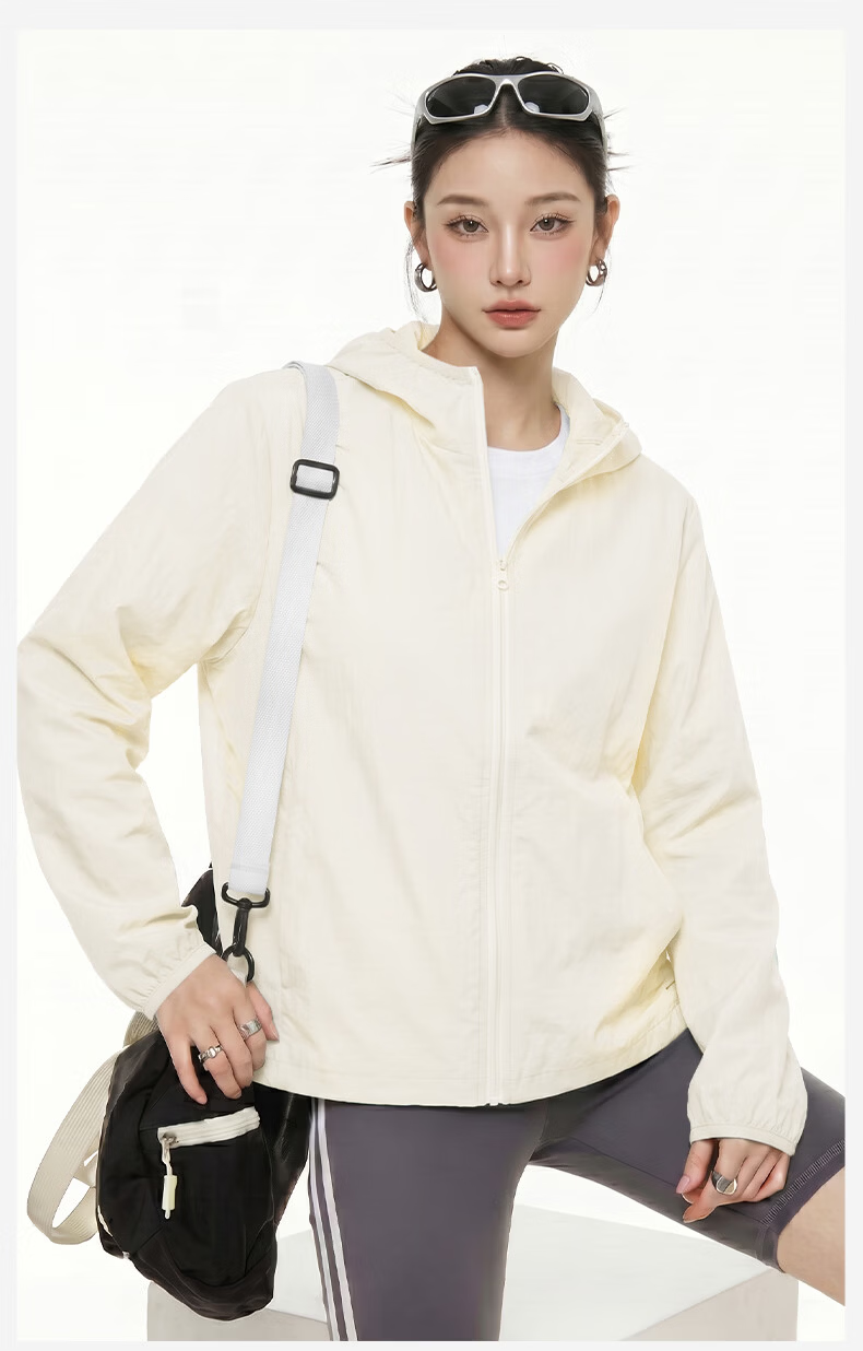 Jeanswest Women's Spring Summer Ice Silk Cooling UV Protection Lightweight Breathable Comfortable Outdoor Sun Protection Jacket 25