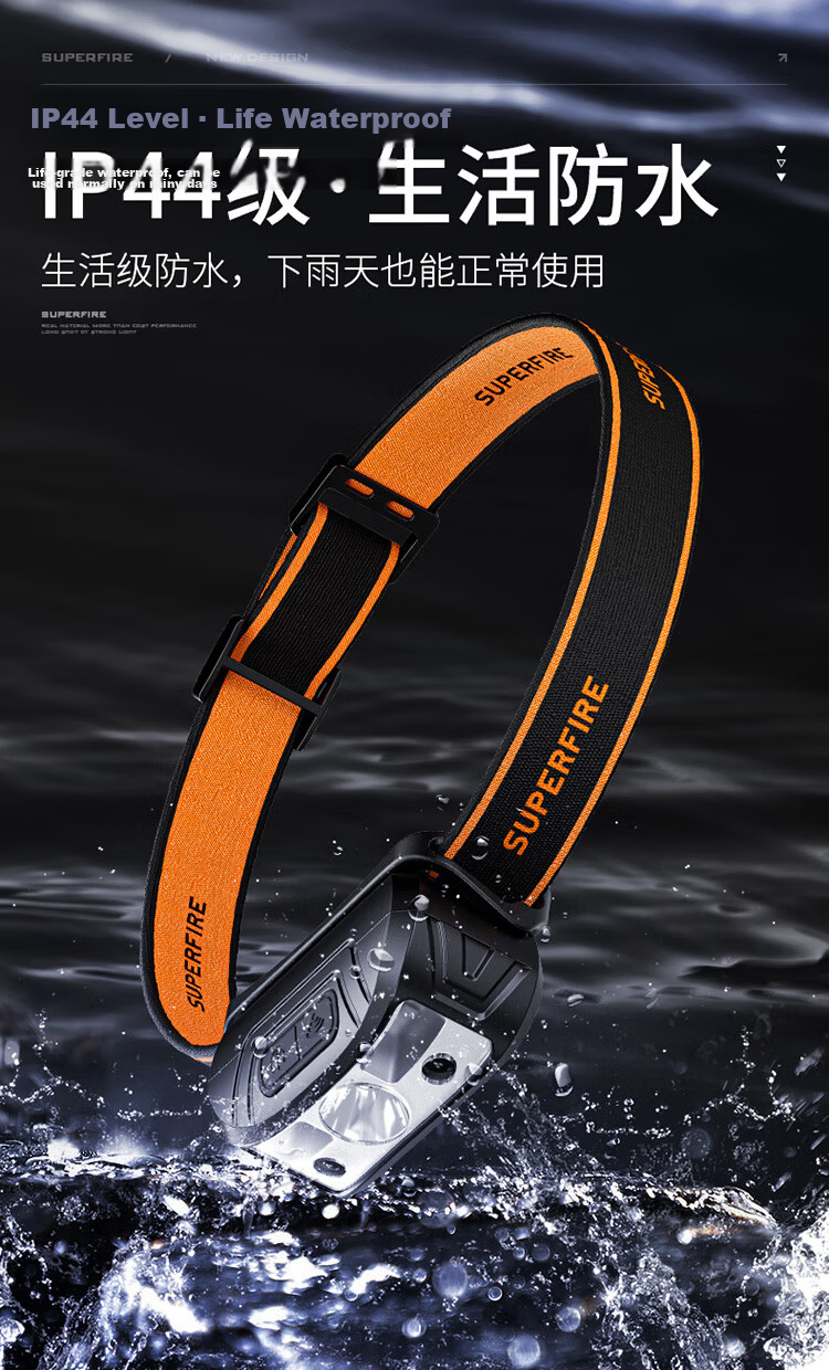 SupFire HY02 High-Power LED Rechargeable Waterproof Headlamp High-Endurance Outdoor Fishing Light 10