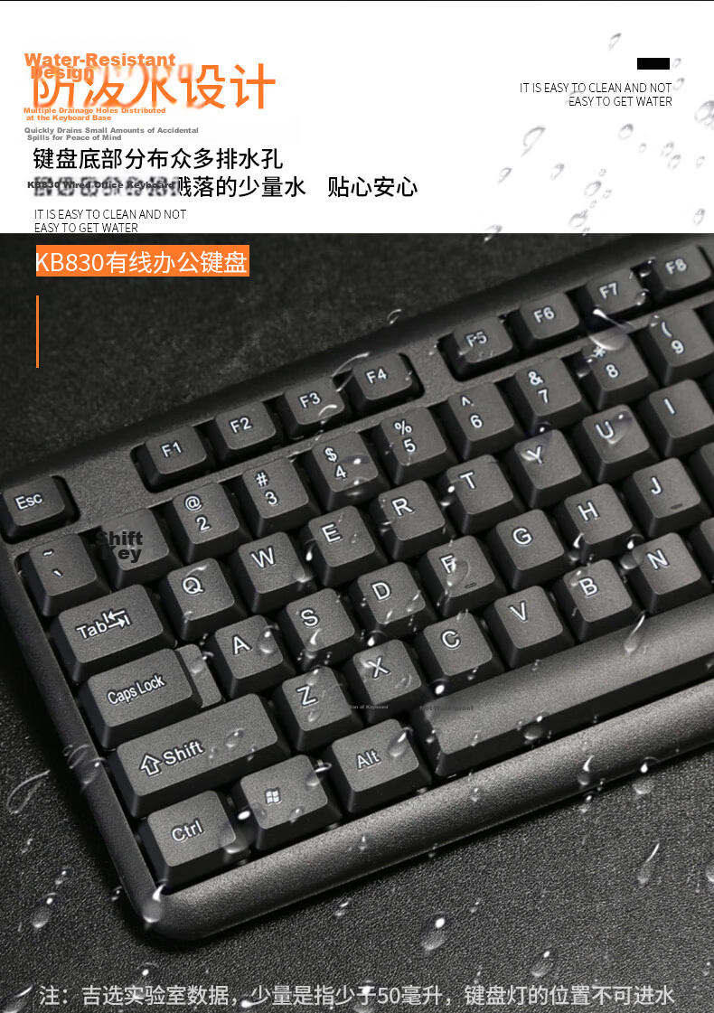 GESOBYTE KM810PP Dual PS2 Interface Wired Keyboard and Mouse Combo Spill-Resistant Office PS2 Round Port Keyboard and Mouse Black 8