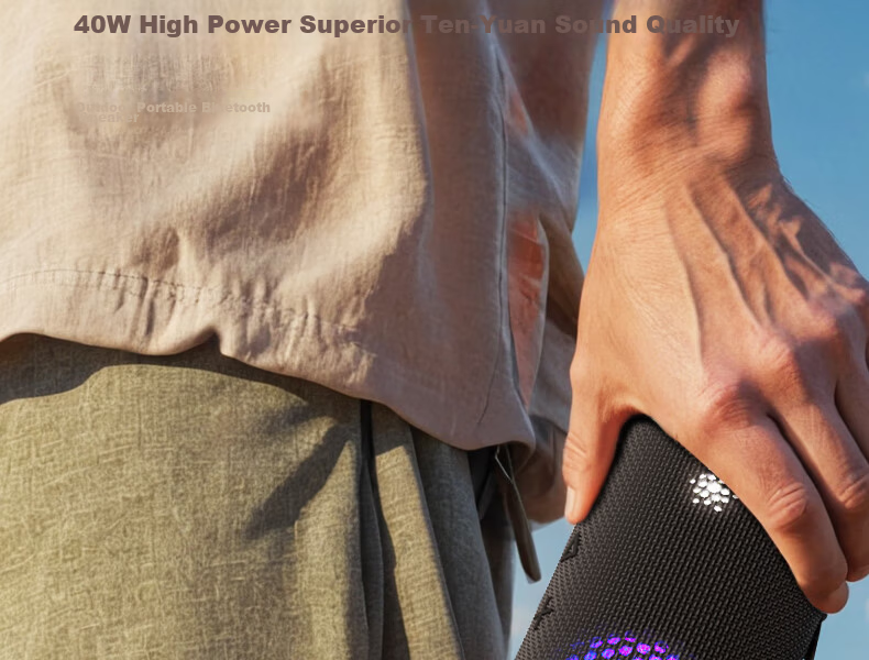 WANYINBA M9 Bluetooth Speaker, 40W High Volume, Deep Bass, Outdoor Waterproof, Camping Portable, Bicycle Riding Car-Mounted, Home Computer High-Quality Speaker, Gray Long Battery Versio 10