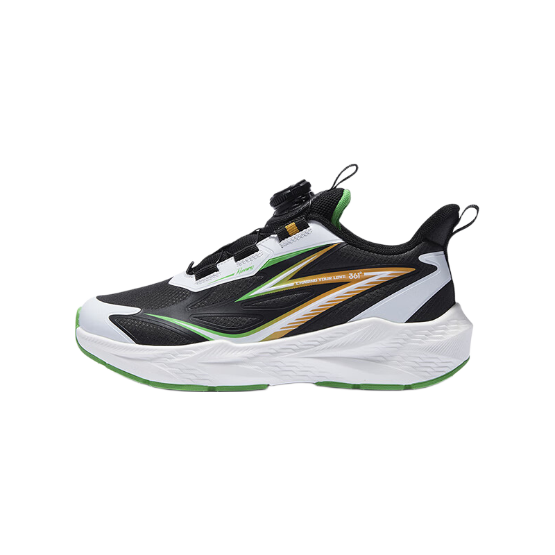 361° Yuping Children's Running Shoes 25 Winter Boys and Girls Waterproof Non-slip Shock Absorption Dial Sports Shoes Black Size 39