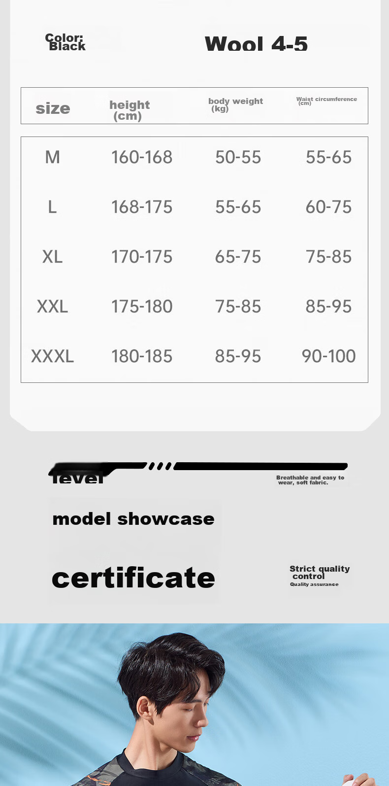 Li-Ning Men's Swim Trunks, Double-Layer Anti-Embarrassment Swimwear Set, Comfortable High-Elasticity Water And Land Dual-Use Two-Piece Set, 86-33 Black And Gray, XL 11