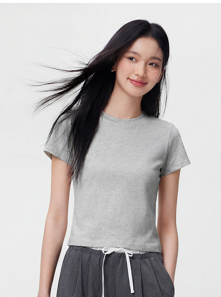 Semir Cooling Short Sleeve T-Shirt Women Summer Slim Fit Regular Shoulder Crew Neck Top 2026 Pullover 109326100004 35