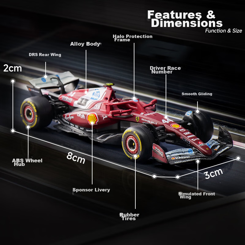 Bburago 1:64 Ferrari SF25 Hamilton No.44 Racing Car Alloy Toy Model 2