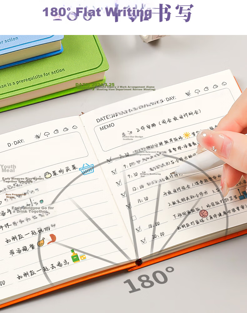 Jiamo Daily Plan Portable Pocket Square Notebook High-Quality Time Management Self-Discipline Schedule Thickened Diary 96 Pages 7