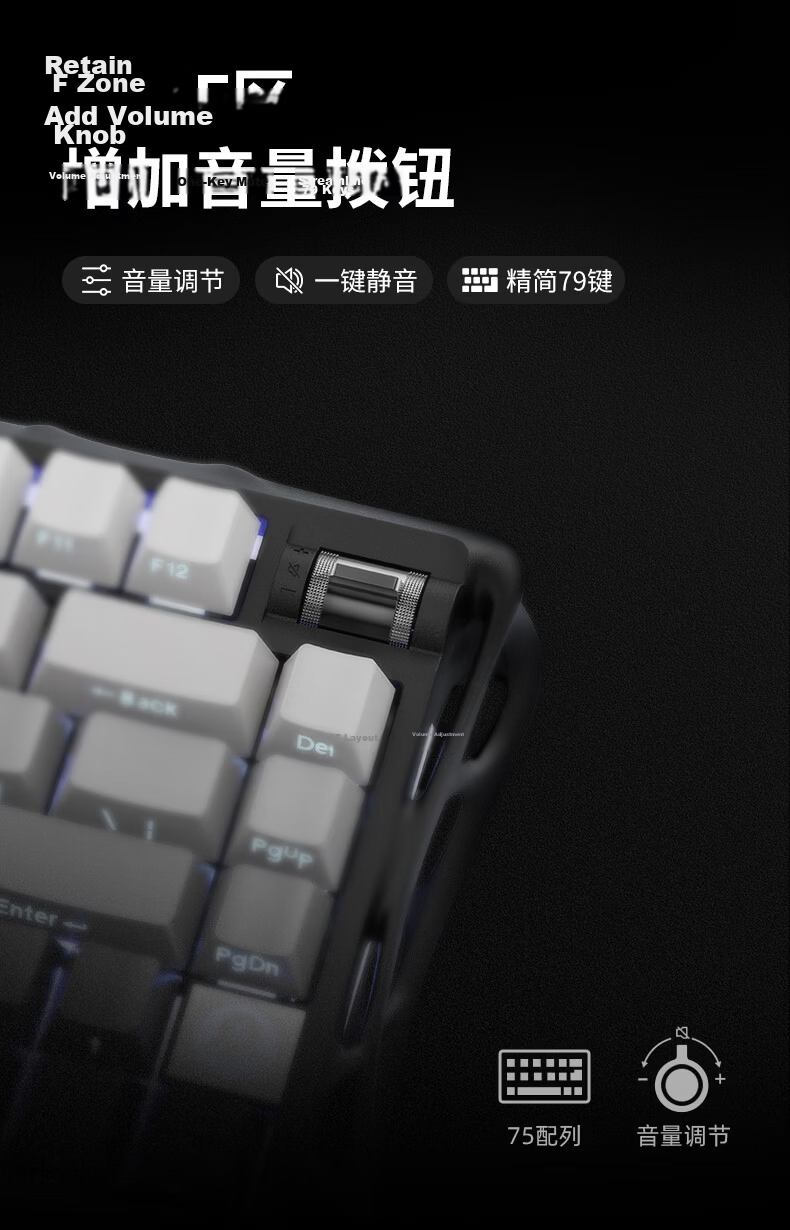 Gravity Planet Cocoon 75 Mechanical Keyboard Gaming Wireless Wired Bluetooth Tri-Mode Gasket Custom Side-Engraved Keyboard GS K1 Blue 7