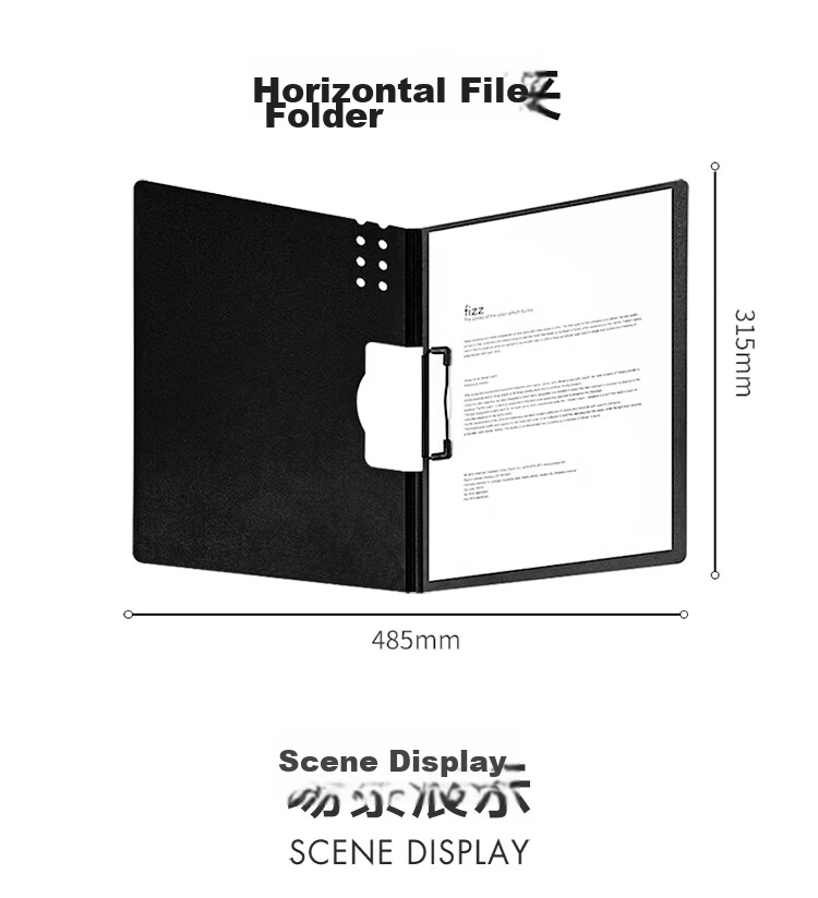 Fizz High-Quality A4 Vertical Thickened Hard File Folder/Tab Folder/Colorful Document Folder/Office Supplies Poetry Recitation Contract Folder Exam Paper Storage Folder Red A6381 12