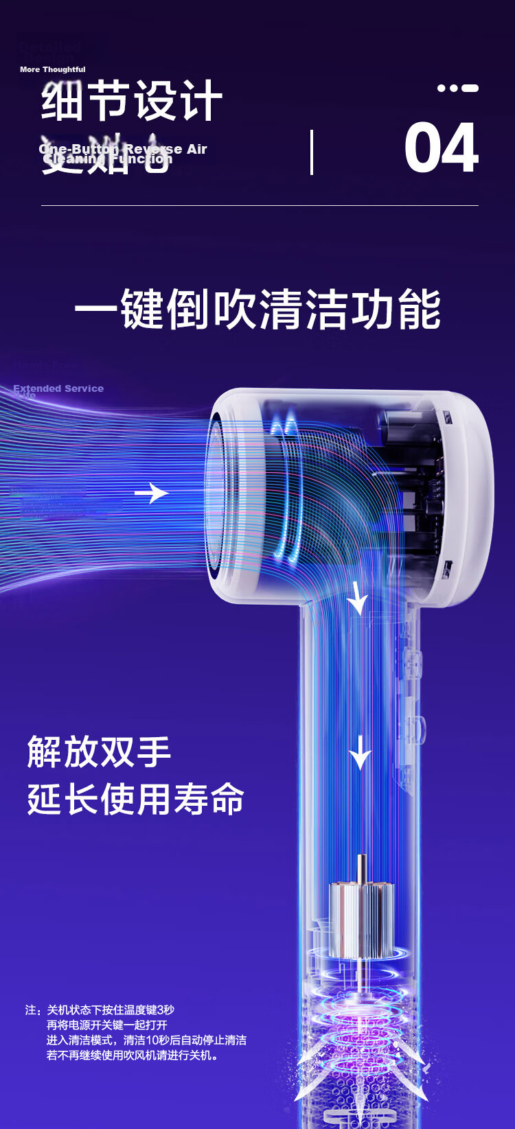 JD Jingzao Smart High-Speed Hair Dryer Lite2 White Negative Ion Quiet Powerful Home Dormitory Hair Dryer Birthday Gift for Boyfriend Girlfriend 520 21