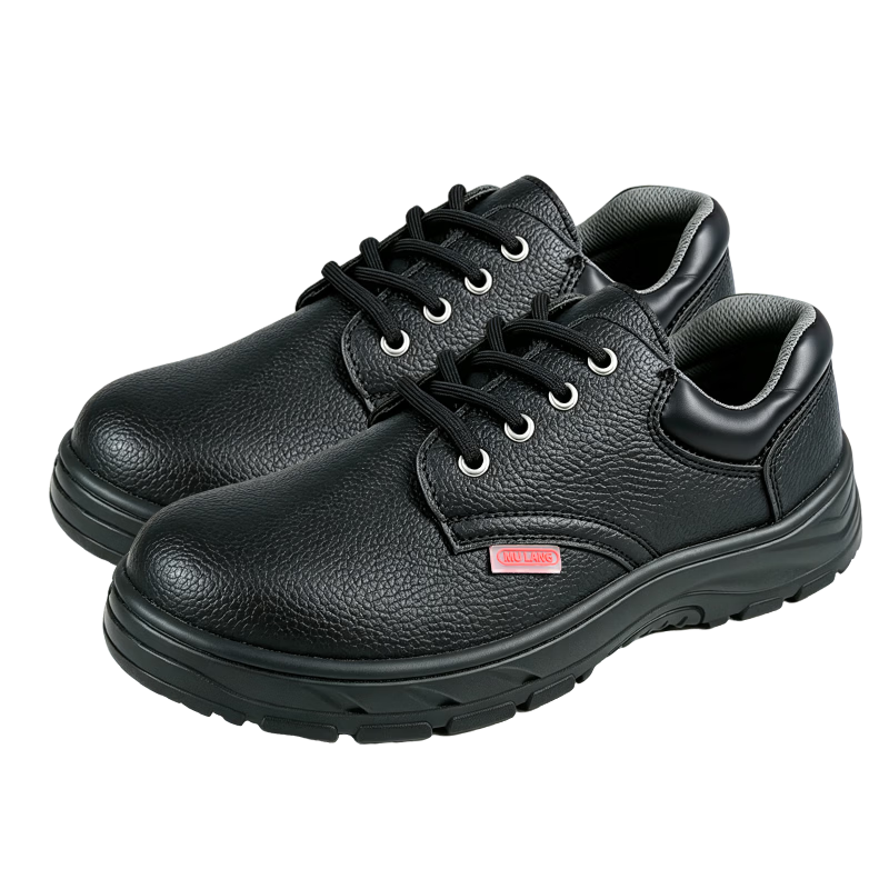 Mulang Men's Safety Shoes Steel Toe Anti-Smash Puncture Resistant Anti-Static Slip-Resistant Durable Work Shoes Lace-Up Black Size 46 (Pair)